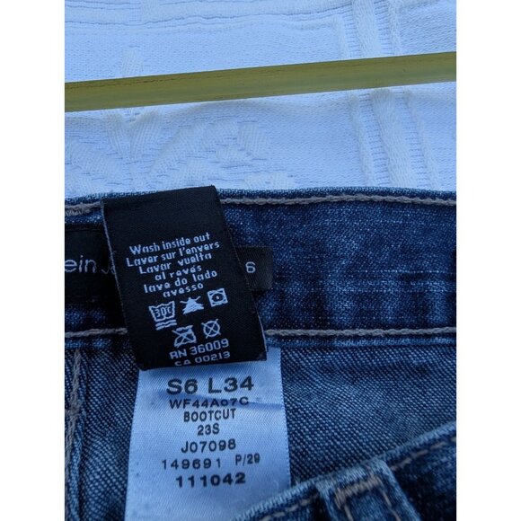 Calvin Klein Jeans Women's Size 6 Bootcut inseam 32" Bootcut 100% cotton Denim - Picture 14 of 16